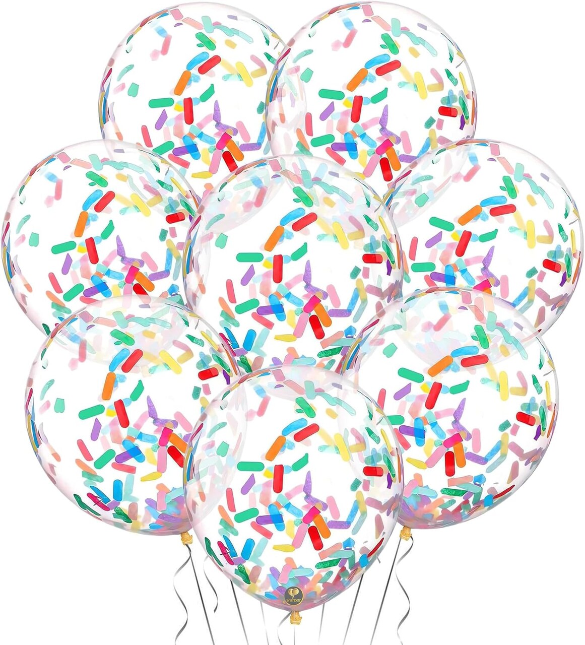 Thickened Extra Strong Latex Helium Float(Rainbow Strip Confetti)